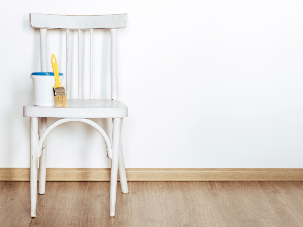 Upcycle old furniture by adding a fresh coat of paint.